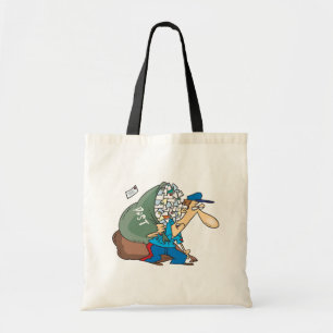 Mailman die een grote zak vervoert tote bag