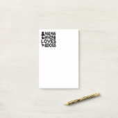 Mailman die van honden houdt post-it® notes (Op bureau)