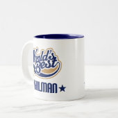 Mailman Gift (beste werelden) Tweekleurige Koffiemok (Voorkant links)