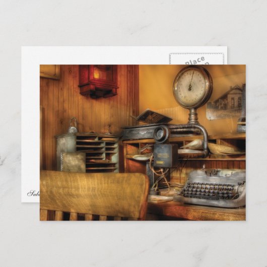 Mailman - In de Kantoor Briefkaart (Voorkant / Achterkant)