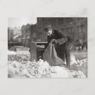Mailman in de sneeuw, 1922 briefkaart