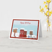 Mailman kerstkaart (groot) kaart (Gele Bloem)