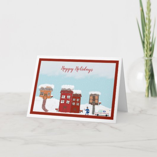 Mailman kerstkaart (groot) kaart (Voorkant)
