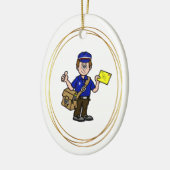 Mailman Kerstversiering Keramisch Ornament (Links)