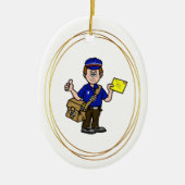 Mailman Kerstversiering Keramisch Ornament (Voorkant)