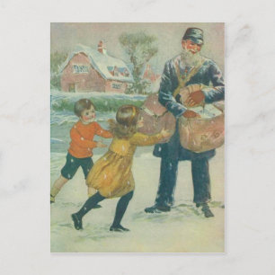 Mailman & kinderen briefkaart