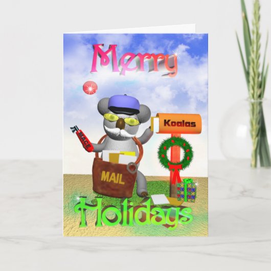 Mailman Koala Merry Feestdagen Kaart (Voorkant)