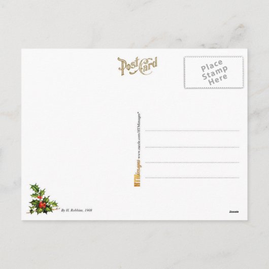 Mailman levert het telegram van de kerstman feestdagenkaart (Achterkant)