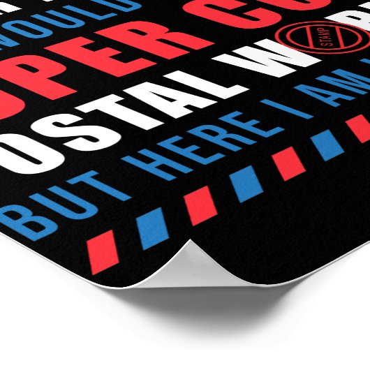 Mailman Mail Lady Super Cool Postal Worker Mailbox Poster (Hoek)