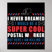 Mailman Mail Lady Super Cool Postal Worker Mailbox Poster (Voorkant)