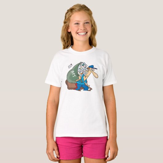 Mailman met een grote zak t-shirt (Voorkant volledig)
