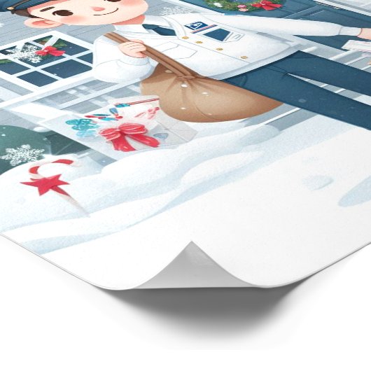 Mailman met Kerstmis Poster (Hoek)