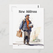 Mailman Moving Aankondiging Briefkaart (Voorkant / Achterkant)