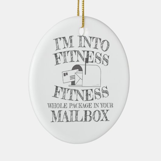 Mailman naar fitness heel pakket in uw postvak keramisch ornament (Rechts)