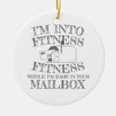 Mailman naar fitness heel pakket in uw postvak keramisch ornament (Voorkant)