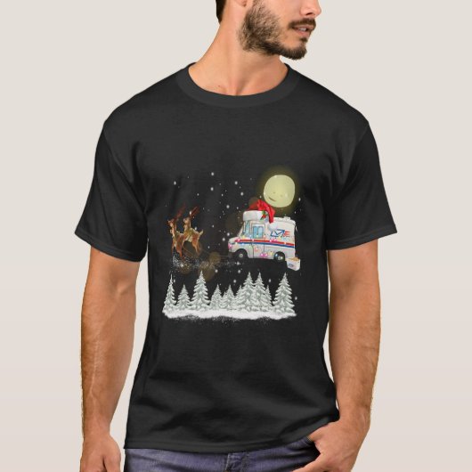 Mailman Postal Truck Mail Carrier Xmas Funny Chris T-shirt (Voorkant)