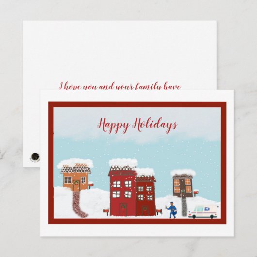 Mailman Prettige feestdagen Briefkaart (Voorkant / Achterkant)