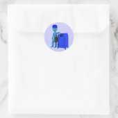 Mailman Ronde Sticker (Tas)