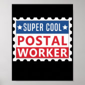 Mailman Super Cool Postal Worker Stamp Poster (Voorkant)