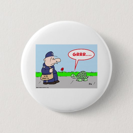 MAILMAN TURTLE GRRR RONDE BUTTON 5,7 CM (Voorkant)