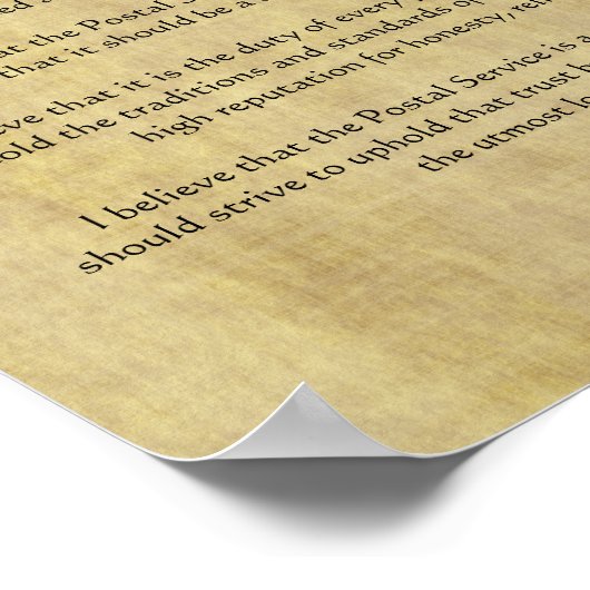 Mailman's Creed Letter Carrier-cadeau Poster (Hoek)