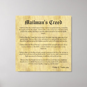 Mailman's Creed Letter Carrier Retirement Gift Canvas Afdruk