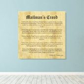 Mailman's Creed Letter Carrier Retirement Gift Canvas Afdruk (Insitu (Houten vloer))