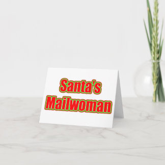 Mailwoman van de kerstman feestdagen kaart