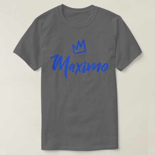 Maimo the King Blue Crown & Name of Men noemde M T-shirt (Design voorkant)