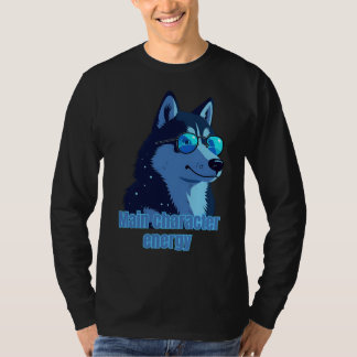 Main Character Energie – Husky met Zonnebril T-Shi T-shirt