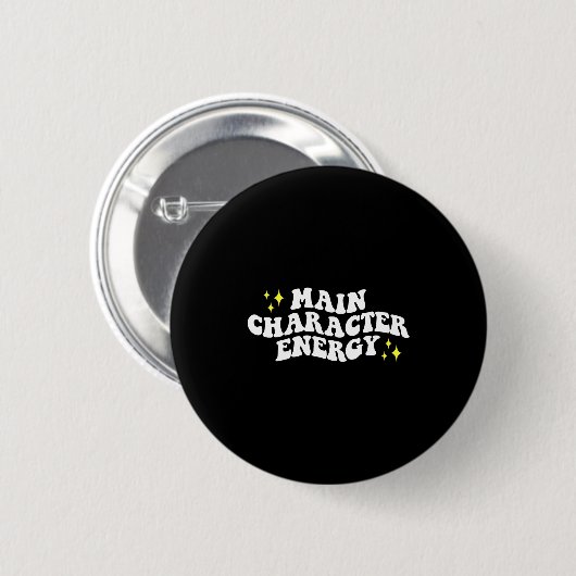 Main-character Energy Quote  Ronde Button 5,7 Cm (Voorkant /achterkant)