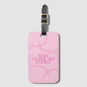 Main Character Energy Roze Citaat Bagagelabel (Voorkant (verticaal))