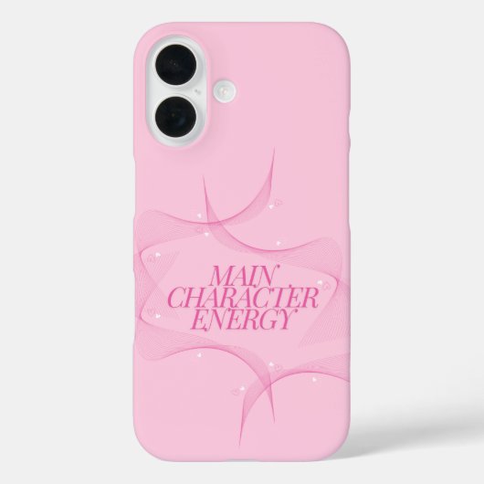 Main Character Energy Roze Citaat Case-Mate iPhone Case (Achterkant)