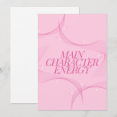 Main Character Energy Roze Citaat Kaart (Voorkant / Achterkant)