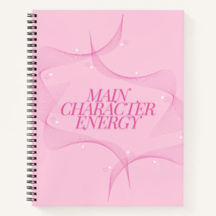 Main Character Energy Roze Citaat Notitieboek