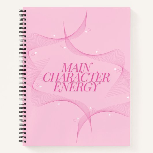 Main Character Energy Roze Citaat Notitieboek (Voorkant)