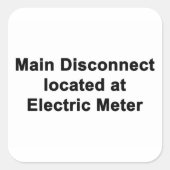 Main Disconnect at Electric Meter, Six Stickers  (Voorkant)
