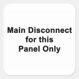 Main Disconnect for This Panel Only, Label