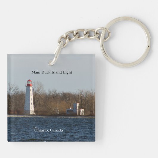 Main Duck Island Light acrylic key chain Sleutelhanger (Achterkant)