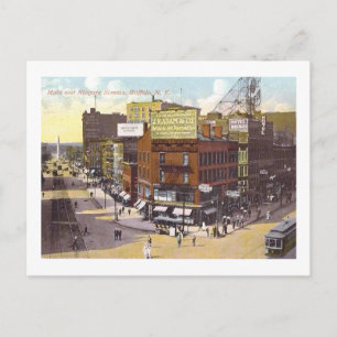 Main en Niagara Sts., Buffalo, Vintage van New Yor Briefkaart