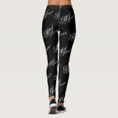 Main of Honor Leggings - Wit op Zwart (Achterkant)
