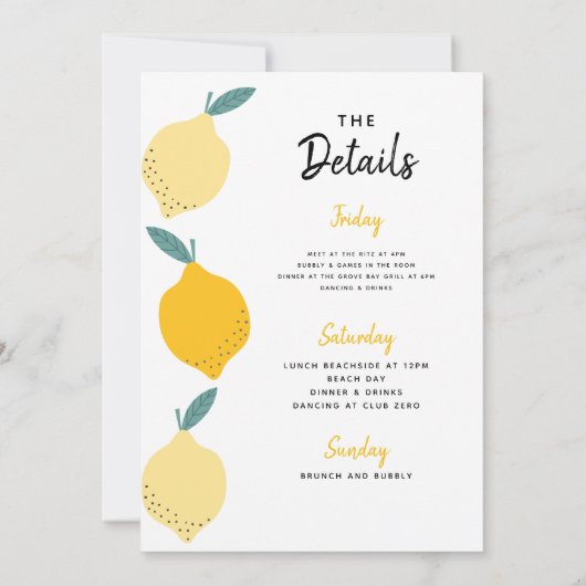 Main Squeeze Bachelorette Weekend uitnodiging (Achterkant)