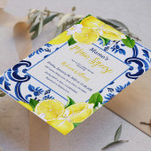 Main Squeeze Blue Tegel Citrus Baby shower Kaart