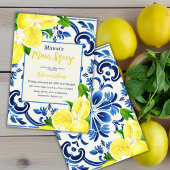 Main Squeeze Blue Tegel Citrus Baby shower Kaart