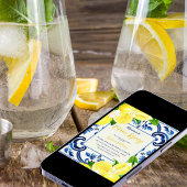 Main Squeeze Blue Tegel Citrus Baby shower Kaart