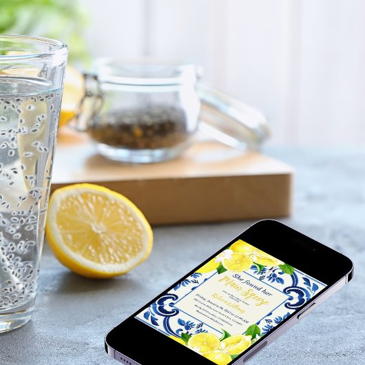 Main Squeeze Blue Tegel Citrus Vrijgezellenfeest Kaart