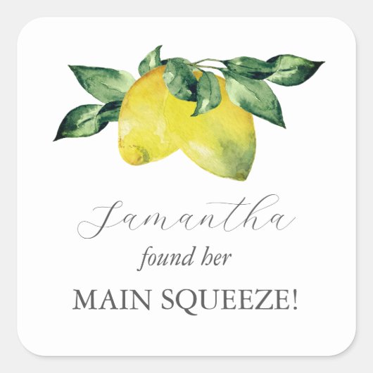 Main Squeeze Bridal Shower Favor Stickers (Voorkant)