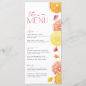 Main Squeeze Bright Citrus Vrijgezellenfeest Menu (Voorkant)