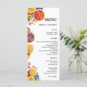 Main Squeeze Cirtus bruiloft vrijgezellenfeest Menu (Staand voorkant)