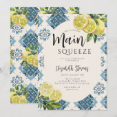 Main Squeeze Citroen Blauwe Tegels Citrus Vrijgeze Kaart (Voorkant / Achterkant)